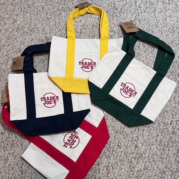NEW Trader Joe’s Mini Tote Bag SET of Four- Viral Limited Edition- Almost Gone!! - Picture 12 of 12